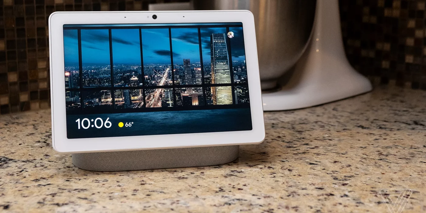 google nest hub max showing time