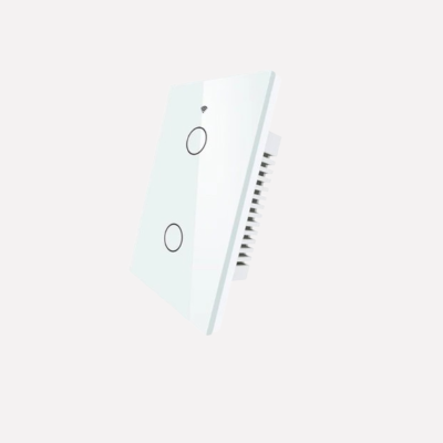 Moes Smart Two Gang Touch Light Switch Glass Panel Single Pole Switch (US)