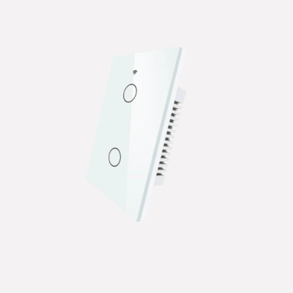 Moes Smart Two Gang Touch Light Switch Glass Panel Single Pole Switch (US)