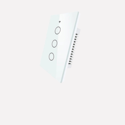 Moes Smart Three Gang Touch Light Switch Glass Panel Single Pole Switch (US)