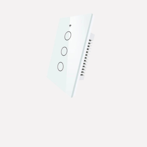 Moes Smart Three Gang Touch Light Switch Glass Panel Single Pole Switch (US)